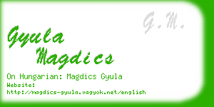 gyula magdics business card